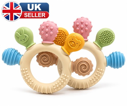 Baby silicone teether ring - silicone,
