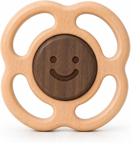 Wooden teether for babies - wooden,