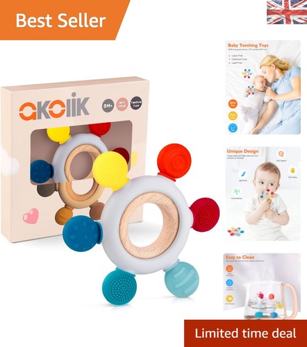 Vibrant silicone teething ring - silicone,