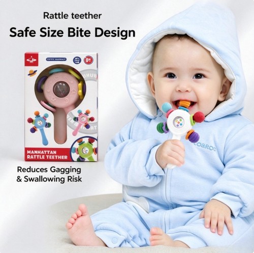 Baby rattle teether toy - rattle, bpa