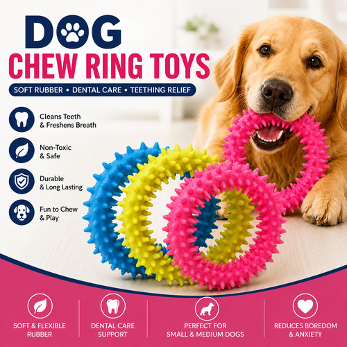 Dog puppy rubber chew ring - rubber, toy