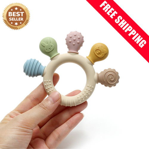 Silicone baby teething ring - baby,