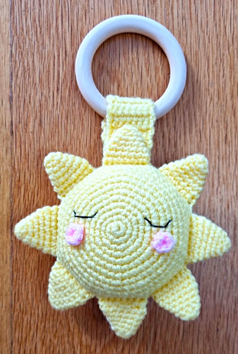 Handmade crochet yellow sun - crochet,