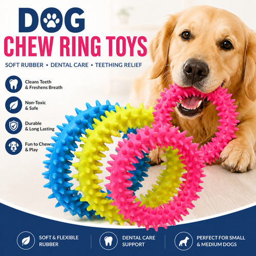 Dog puppy rubber chew ring - dog,